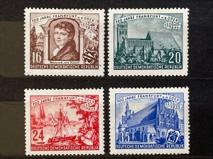 1953 Germany - DDR 700th Anniversary Frankfurt Stamps Complete Set, Sc# 151-4 MH