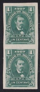 HONDURAS 1907 1c in issued colour imperf pair mint.........................A5204