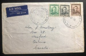 1950 Silver stream New Zealand Airmail Cover To Meaford Canada