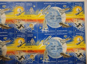 Space Achievement Sheet of 48 Stamps, Scott #1912-1919,  NASA. $8.64 FV. 18 cent