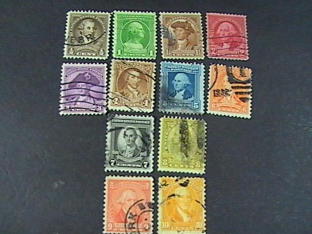 U.S.# 704 - 715-USED---COMPLETE SET---WASHINGTON----1932
