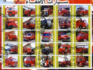 Djibouti 2003 FIRE ENGINES Sheet (25) stamps Perforated Fine used VF #2