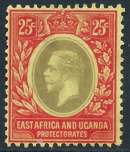 East Africa & Uganda Protectorates, Sc #46, 25c MH