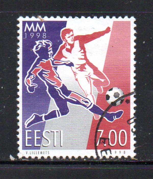 Estonia Sc 341 1998 Soccer World Cup stamp used