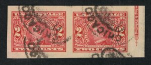 EXCEPTIONAL GENUINE MASSIVE SCOTT #371 USED PAIR 1909 PSE CERT GRADED XF-90