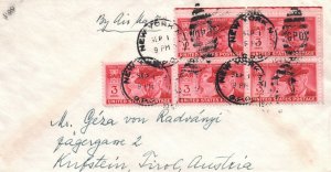 ATTRACTIVE 15c RATE (OVERPAID) FROM NEW YORK TO AUSTRIA SCOTT #985 COMBINATION