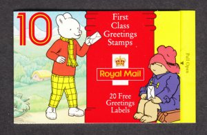 KX6 1994 Children's Characters Greetings Barcode Booklet - Cylinder B1A-B1F