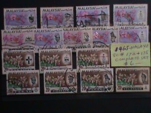 ​MALAYSIA STAMPS: 1965 SC#172 & 175 -VERY OLD TWO USED SETS STAMP. VERY RARE