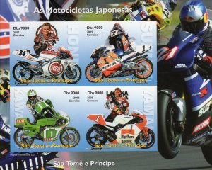 Sao Tome & Principe 2005 JAPANESE MOTORBIKES Sheetlet (4)  Imperforated