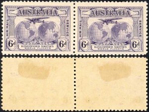 Australia SG123a 6d Re-entry in M/M Pair Cat 56.50 pounds