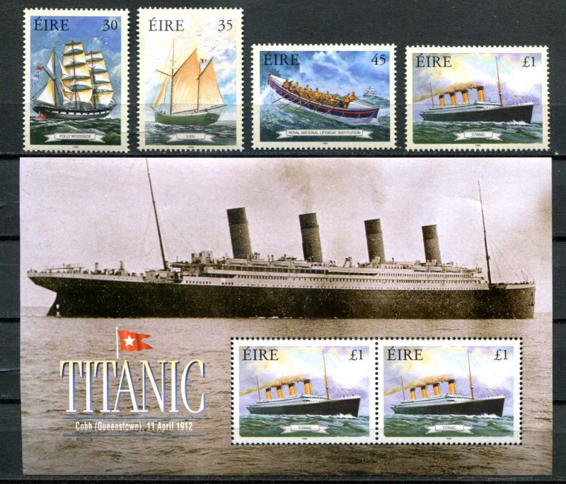 Ireland SC# 1169-72a  Maritime Heritage Titanic Issues and S/S MNH