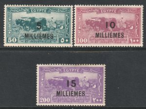 Egypt Scott 115/117 - SG135/137, 1926 Overprint Set MH*