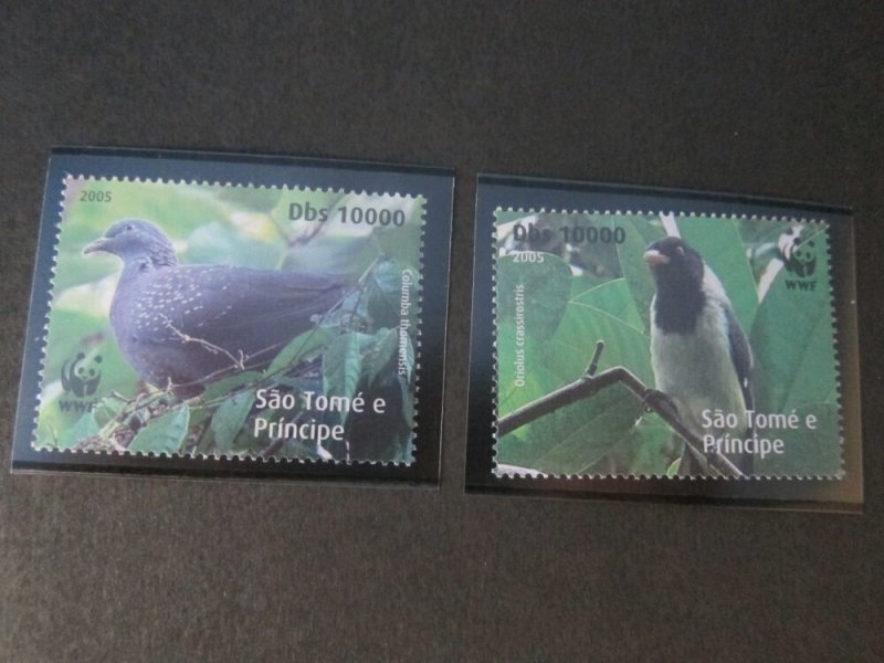 St. Thomas & Prince Islands 2005 WWF Bird set MNH