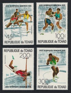 Chad Boxing Hurdles Olympic Games Montreal 4v 1976 MNH SG#448-451