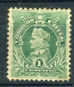 CHILE; 1901 early Columbus Perf. issue Mint hinged Shade of 1c. value