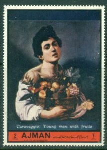 Ajman 1972 Mi#2218 Paintings by Caravaggio, Young man with Fruits MLH