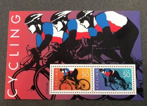 Us scott# 3119 cycling souvenir sheet 2 stamps of $0.50 MNH