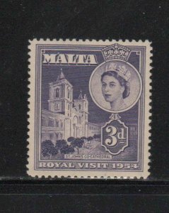 MALTA #242  1954  QEII  ROYAL VISIT       MINT  VF NH  O.G  aa