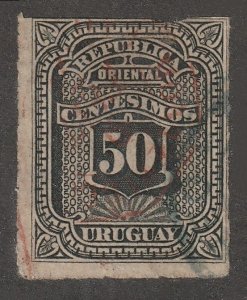 Uruguay, Stamp, scott#43,  used, hinged,  50, imperf