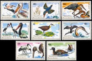 Rwanda 652-659, MNH, Birds, Ducks, Storks, Pelicans