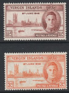 Virgin Islands BVI Scott 88/89 - SG122/123, 1946 Victory Set MH*