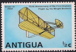 Antigua 1978 QE2 1/2ct Anniv Flight Wright Brothers MM SG 568 ( H1082 )