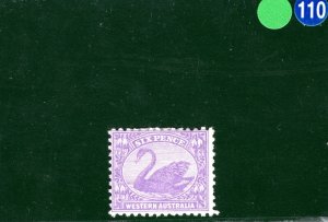 WESTERN AUSTRALIA SG.115 6d Bright Violet (1906) SWAN Mint MM Cat £50 GRBLUE110