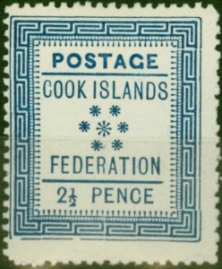 Cook Islands 1892 2 1/2d Blue SG3 Fine MM