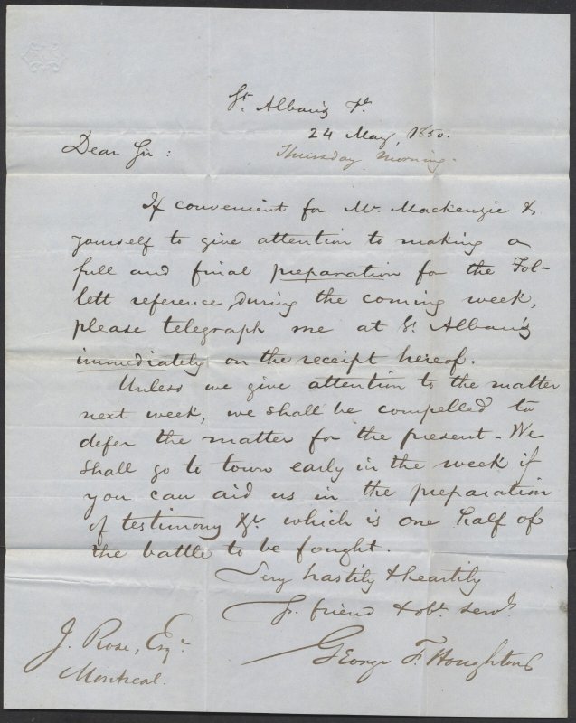 1850 Cross-Border SFL St Albans VT to Montreal PAID 5 (cents) 4 1/2 (d unpaid)
