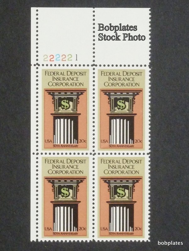 BOBPLATES #2071 F.D.I.C. Plate Block F-VF MNH ~ See Details for #s/Pos
