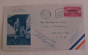 CUBA ROESSLER LINBERGH TOUR HABANA 1928 FEB 8 B/S KEY WEST FEB 9