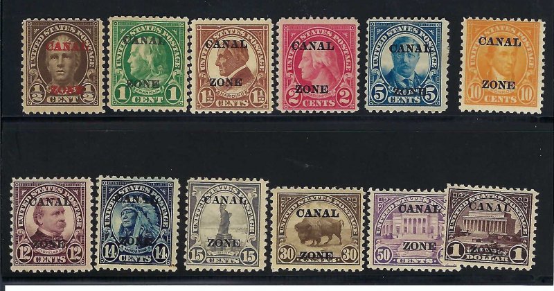 US Canal Zone Complete Set Scott #70-81 Mint PH OG F-VF