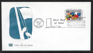 United Nations NY 92 1961 30c Flags Geneva Cachet FDC First Day Cover