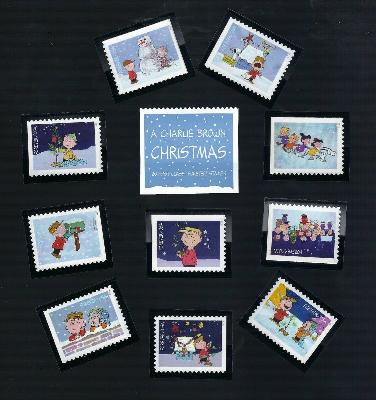 5021-5030 Charlie Brown Christmas ( Complete Set Nicely Mounted )  MNH