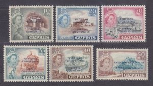 1960 Cyprus 182,184,186-189 MLH Elizabet II - Overprint 9,80 €