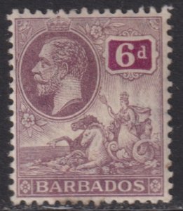 1912 Barbados KGV 6 Pence issue MMH Sc# 123 CV $15.00 Stk #2