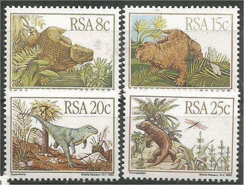 SOUTH AFRICA, 1982, MNH set, Karoo Fossils Scott 606-609