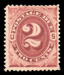 United States, Postage Dues #J23 Cat$32.50, 1891 2c bright claret, lightly hi...