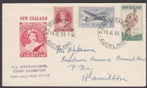 NEW ZEALAND 1955 AUCKLAND Stamp Exhibition cover special cancel.............V344