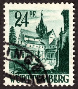 1948, Germany, French Occupation of Wurttemberg 24pf, Used, Sc 8N22