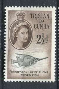 TRISTAN DA CUNHA; 1950s early QEII Pictorial issue fine Mint hinged 2.5d. value