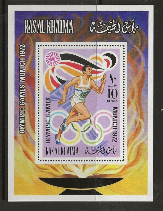 RAS AL KHAIMA MI BL 116A NH issue of 1972 - SOUVENIR SHEET - OLYMPICS