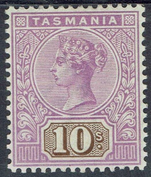 TASMANIA 1892 QV TABLET 10/- WMK TAS 