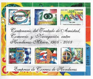 HONDURAS 2008 FRIENDSHIP WITH MEXICO SOUVENIR SHEET MINT NEVER HINGED