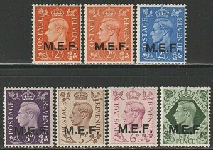 EDSROOM-10222 GB-Middle Eastern Forces 1-7 LH 1942-43 Short Set to 9 Pence CV$17