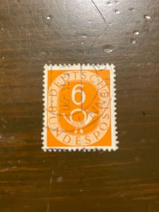 Germany SC 673 Used 6pf Numeral & Post Horn (2) - VF/XF