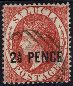 ST LUCIA 1881 QV 2½ PENCE USED  