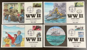 2559 Collins Hand Painted cachets Lot of 10 WWII FDCs 1991