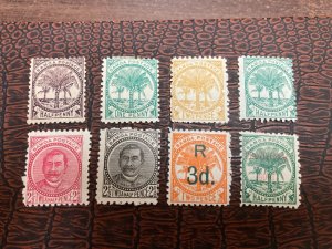 KAPPYSTAMPS  SAMOA 19TH CENTURY ISSUES 8 DIFFERENT MINT HINGED  GS1723