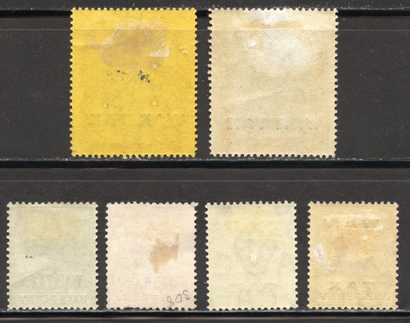 Bahamas Scott MR6-7,MR9-12 Unused/Used H - 1918-19 War Tax Stamps - SCV $7.45